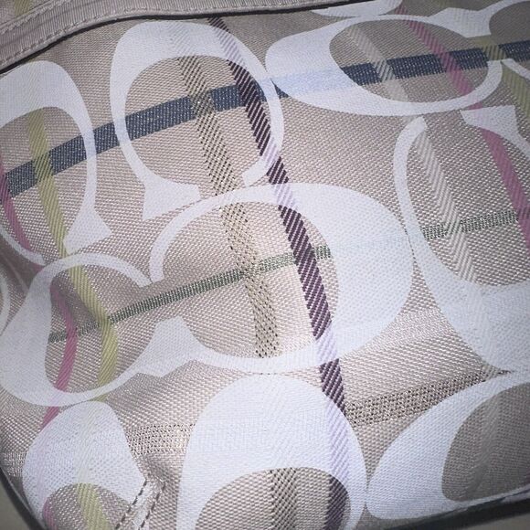 Coach Tattersall Sequin Lurex Metallic Signature Sateen GlamTote - Picture 11 of 13